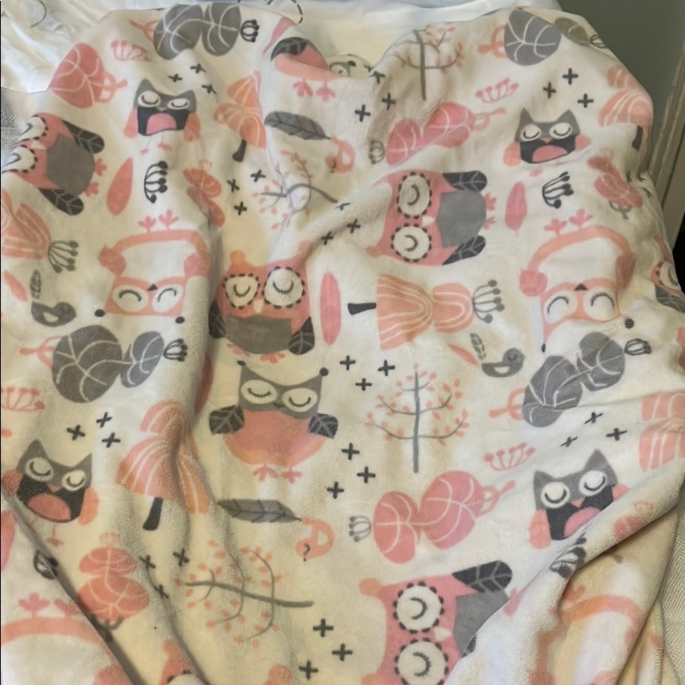 Cute Owl Print Fleece Sheet